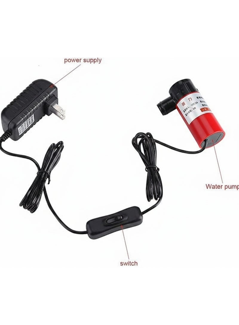 مضخة مياه غاطسة صغيرة، 12 فولت 30 وات، معدل تدفق 4 لتر/دقيقة، رأس 7 متر، مضخة برتقالية خفيفة الوزن - Image 4